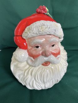 Vintage Dept 56 Xmas Santa Cookie Jar