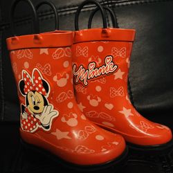 Minnie Mouse Rain Boots Size 4c