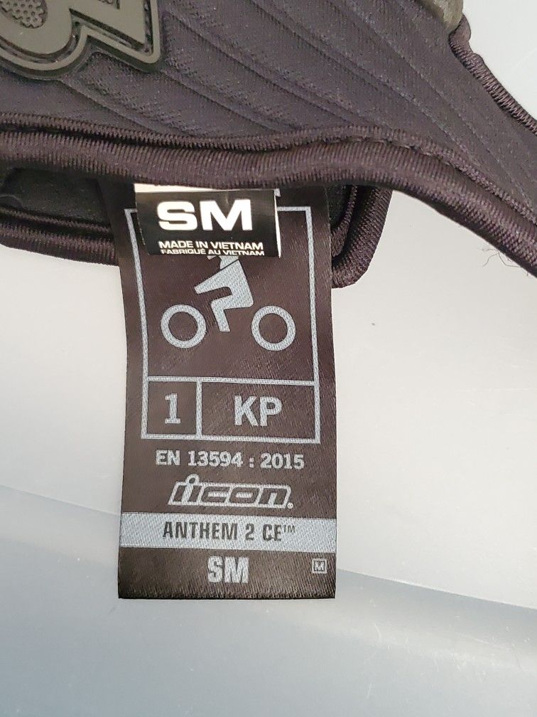 Mens Small Icon Anthem 2 CE motorcycle Gloves