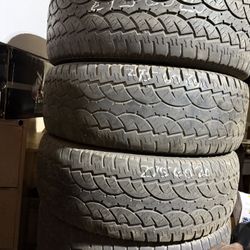 20” 4 used tires 275/60R20  A/T