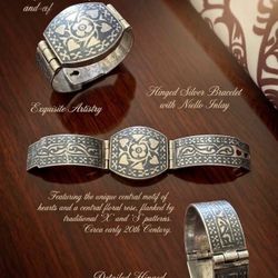 Iraqi niello-silver bracelet