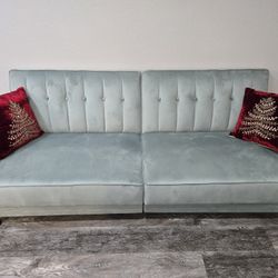 Novogratz Brittany Linen Convertible Sofa Futon Stylish VINTAGE style 