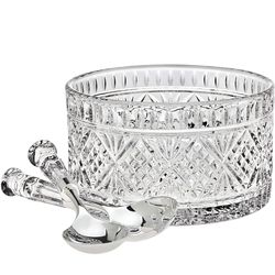 Godinger 3-Piece Dublin Salad Set, Clear/Silver