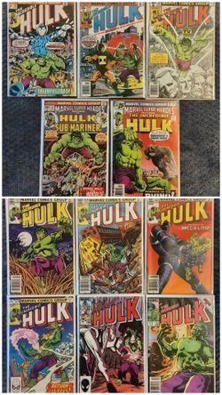 Incredible Hulk Comic Book Lot of 11, Bronze & Copper Age w/ Keys & Classic Runs