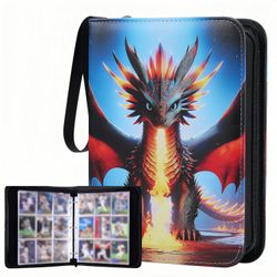 Trading Card Storage Album, Zipper Closure Collector's Album, Removable Sleeves for Card Protection