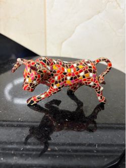 Ceramic mosaic tile toro bull figure ( one horn bend )