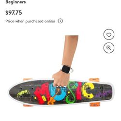 Skateboards for Beginners | 22in Complete Skateboard Small Fish Boards for Kids 