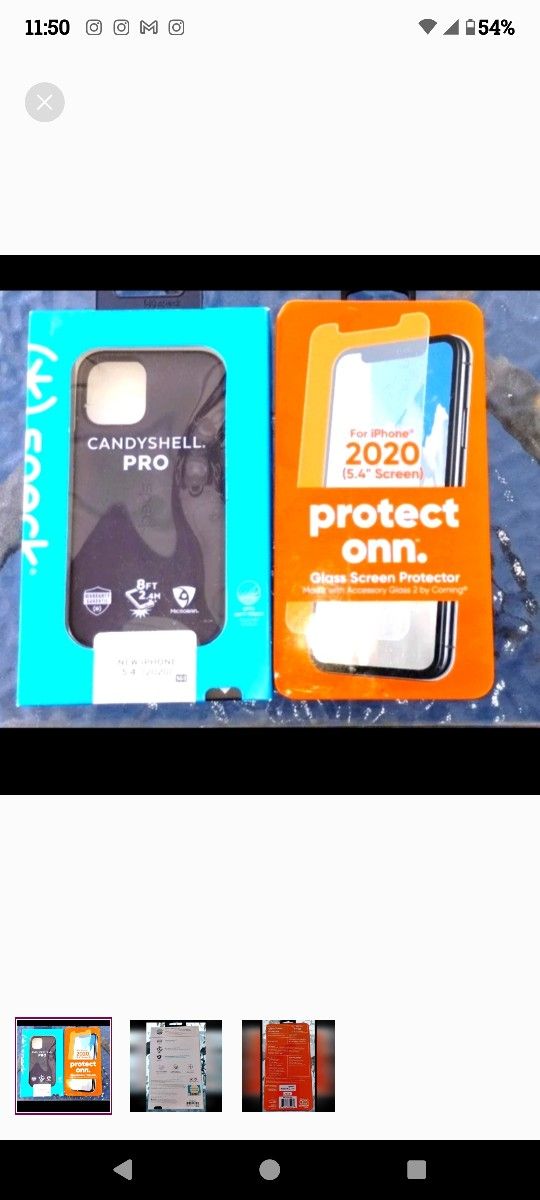 iPhone 2020 5.4" screen protector & case bundle