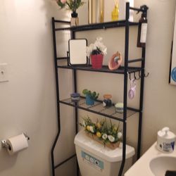 Black Over The Toilet Bathroom Shelves