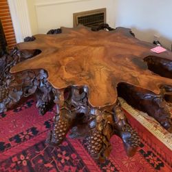Hand Carved Tree Stump Table Base