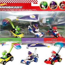 New Hot Wheels Super Mario Character Car 3-Pack Collection