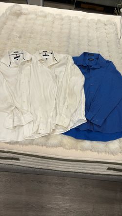 Two White Long Sleeve TommyHilfiger Size Large, Blue Pierre Cardin  Slim Fit Size XL . All For $10. 