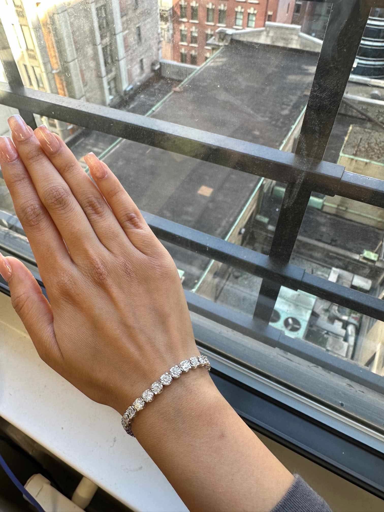 Lab Grown 5CTW SILVER TENNIS BRACELET