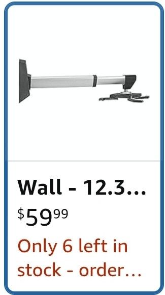New Aluminum Short Throw Projector Wall Mount, Tilt & 360 Degree Swivel Wall Projector Bracket Mount with Telescopic Slide for LCD LED Projectors - Ma
