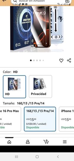 Protector de pantalla de vidrio templado de cobertura completa para iPhone 16E 14 13. https://offerup.com/redirect/?o=MTMucHJv