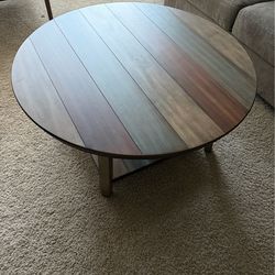 Round Coffee Table (40" Diameter) with Two End Tables
