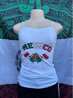 White Mexico Spaghetti Strap Tee