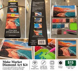 Make Market Diamond Art Kit – Coastal Beach 11x14