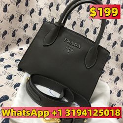 black medium Prada Saffiano Monochrome tote