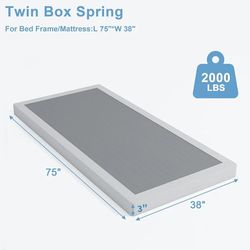 Low Profile Twin Box Spring – Heavy Duty, 3" Height