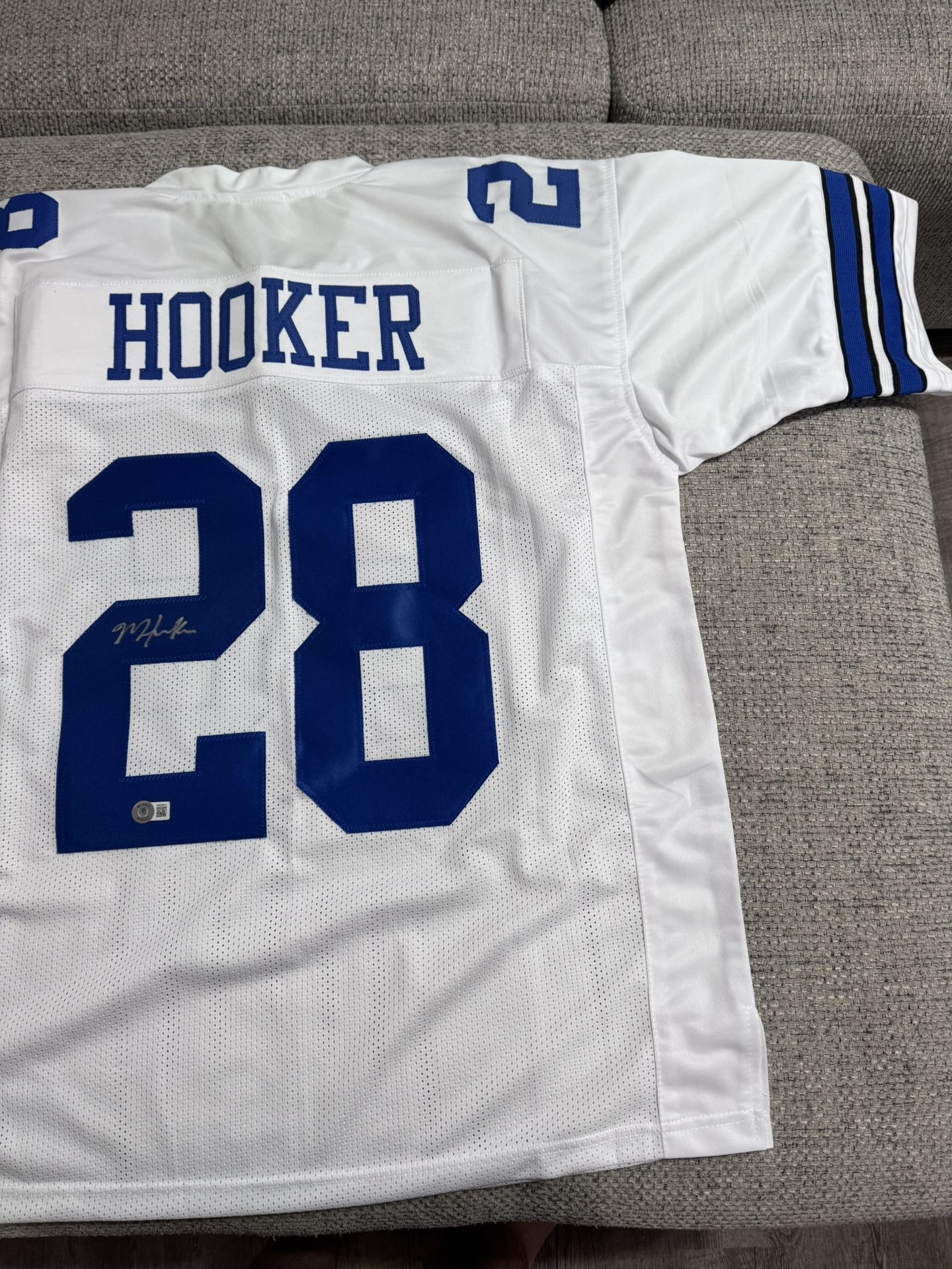 Malik Hooker Signed Autograph Custom Jersey - Beckett Coa - Dallas Cowboys