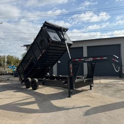 AMP 7 × 16 Gooseneck High Side Dump Trailer 16k