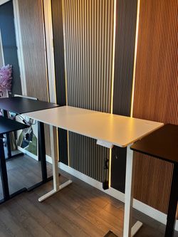 55" White Electric Height-Adjustable Standing Desk