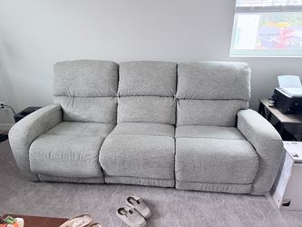 Gray Fabric Reclining Sofa