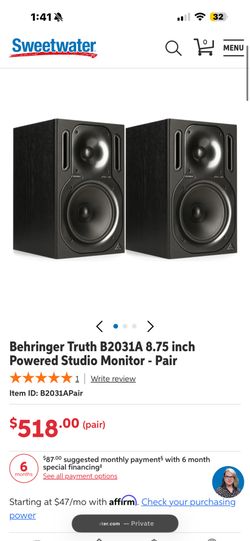 Behringer Truth B2031A 8.75 inch Powered Studio Monitor