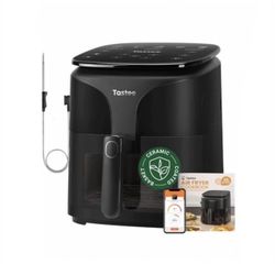 Ceramic Air Fryer, 8-in-1 Compact 5.5QT AirFryers, 450°F Digital Airfryer Dehydrator with Smart Probe, 24 Presets One-touch Cooking, In-app Rec