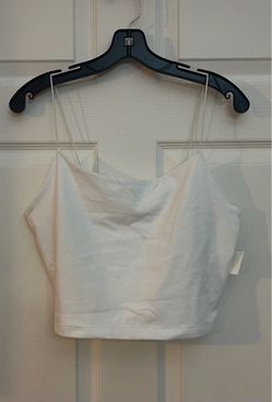 Brand new Juniors white crop tank top size L