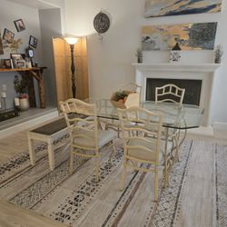 Glass Table set with Chairs and bench