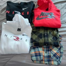 Boys Size 8/10 Nike Hoodies And Small Long Sleeve Shirts 