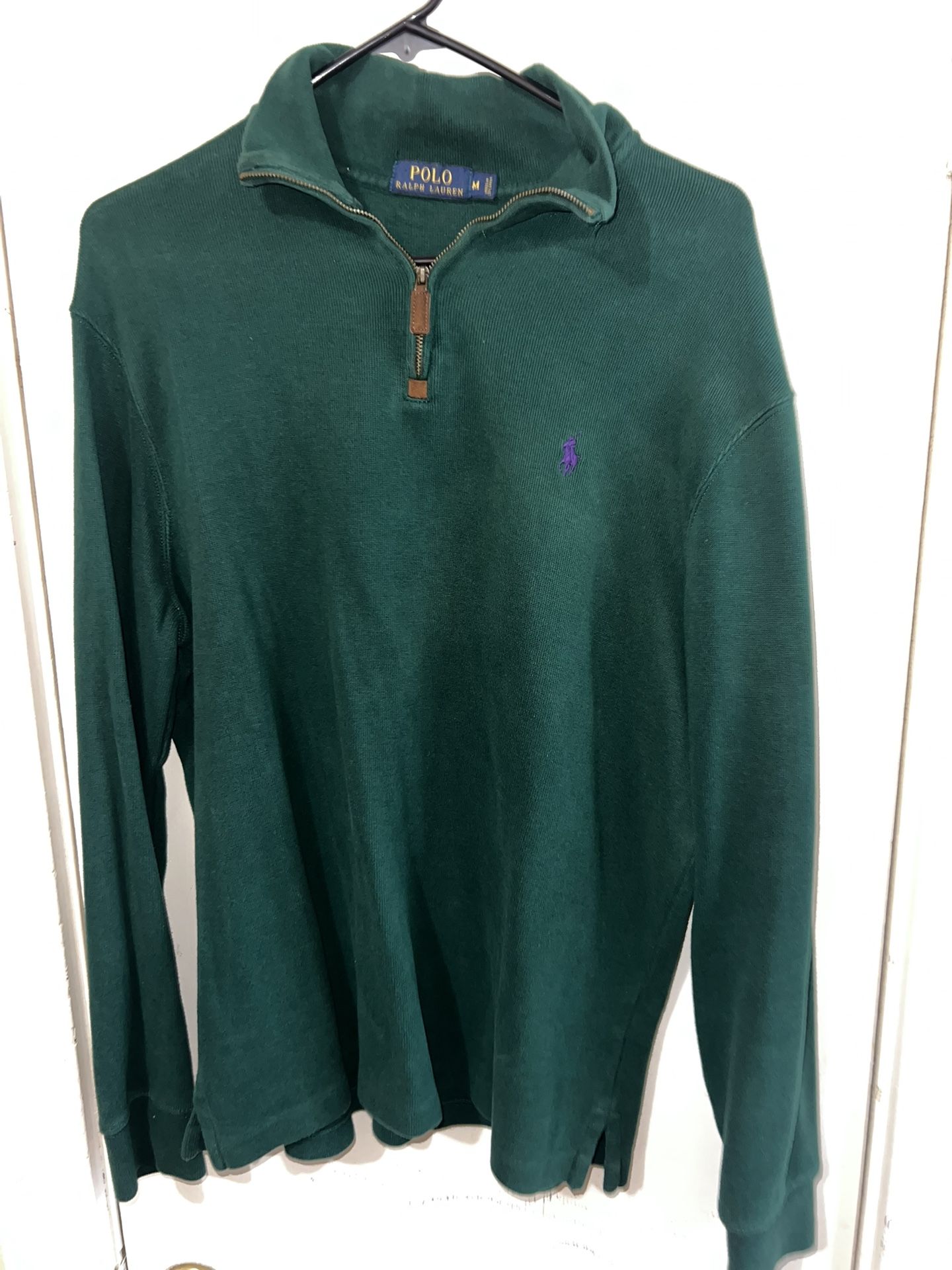 Ralph Lauren green quarter zip jumper Size M