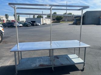 Stainless Steel Commercial Prep Table with Overhead Shelf