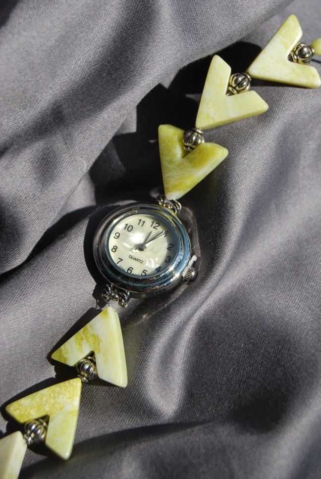 Gorgeous Handmade Watch with  Lemon Jade