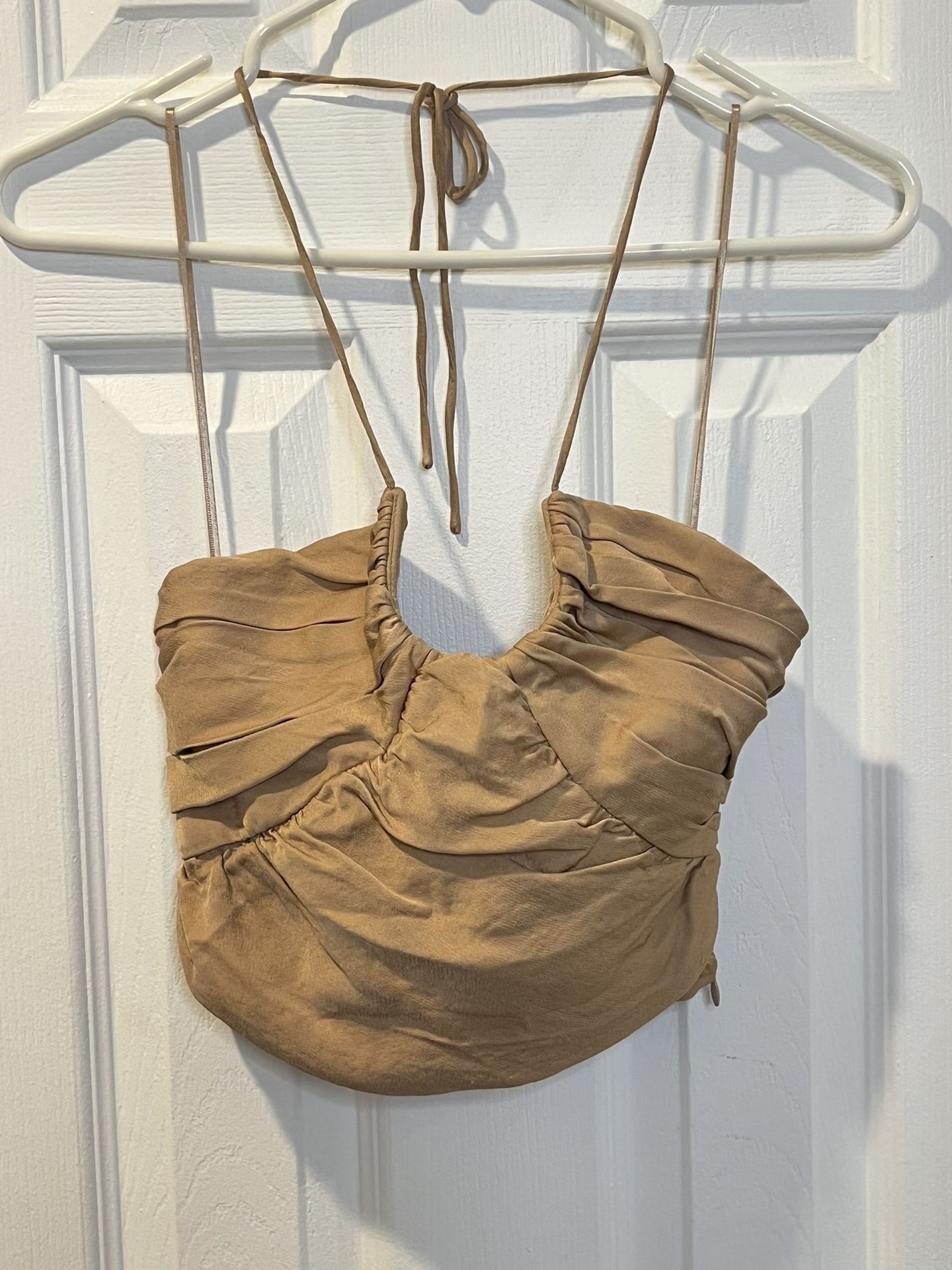 Zara Satin Halter Crop Top