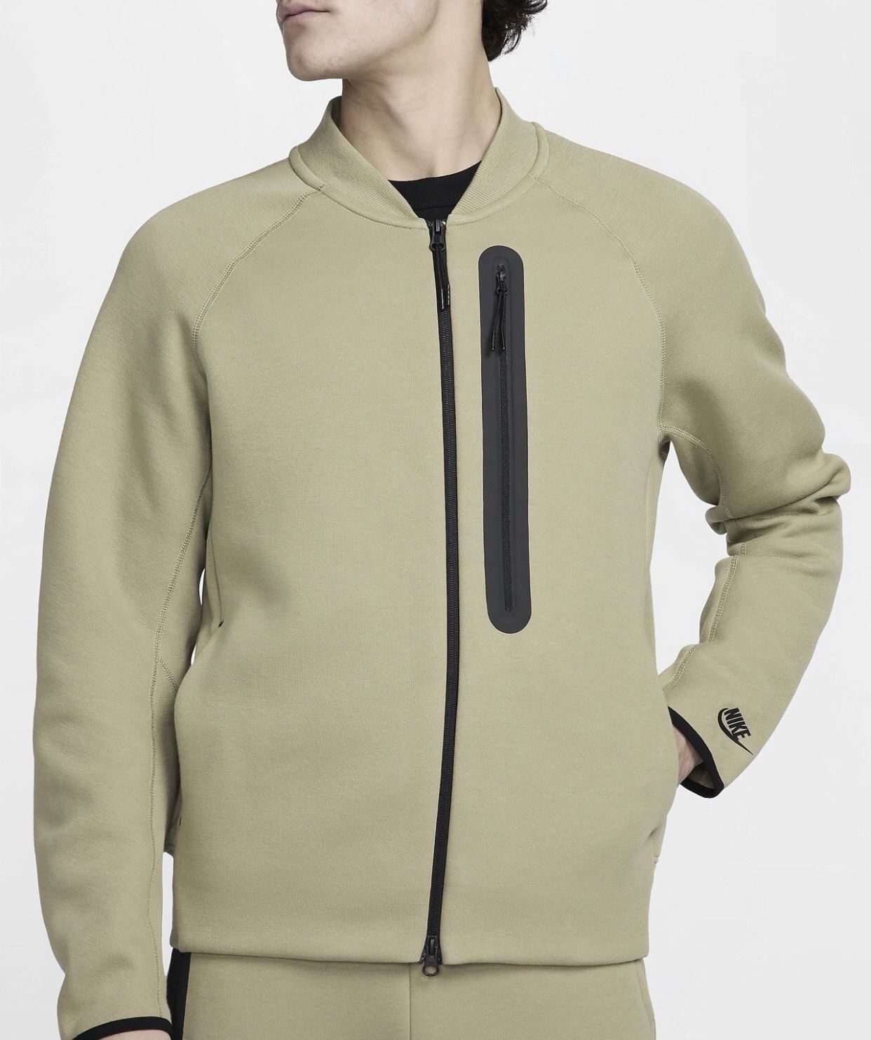 Nike Tech Fleece Jacket Mens Small Green Full Zip FB8008-276 Modern Athletic