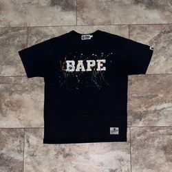 2022 BAPE Paint Splatter Tee Black Size Medium