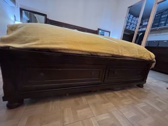 King bed frame platform sleigh bed Ashley