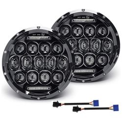 7” Round 5D 130W Led Headlight With DRL For Jeep Wrangler JK TJ LJ CJ
