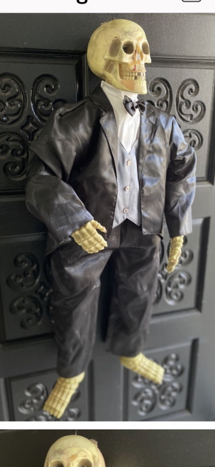 VINTAGE HANGING SKELETON WITH TUXEDO