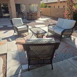 Patio Set 4 Chairs, Lil Sofa, Table And Storage