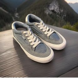 Vans Rowan Pro Shoes Men's 6.5 Mirage Blue White Leather Lace Up Skate Sneakers