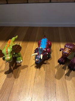 Vintage 2006 Mattel Electronic Dinosaur Lot of 3 Working T-Rex Triceratops