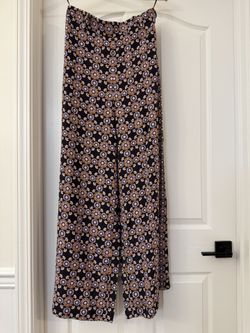 Zimmermann High Waisted Navy Daisy Floral Wide Leg Trousers Pants Size 2 No Belt