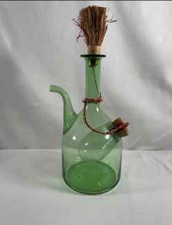 Vintage Green Glass Wine Decanter
