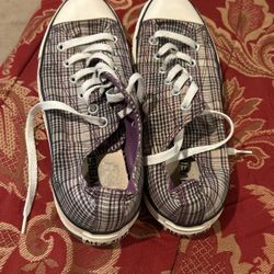 Plaid Brown Converse All Star Shoes