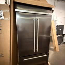 ❄️ KitchenAid - 24.2 Cu. Ft. 42" Width Built-In Stainless French Door Refrigerator Black Stainless Steel Model: KBFN502EBS