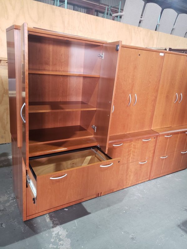 USED STORAGE COMBO WOOD CABINETS for Sale in Houston TX 